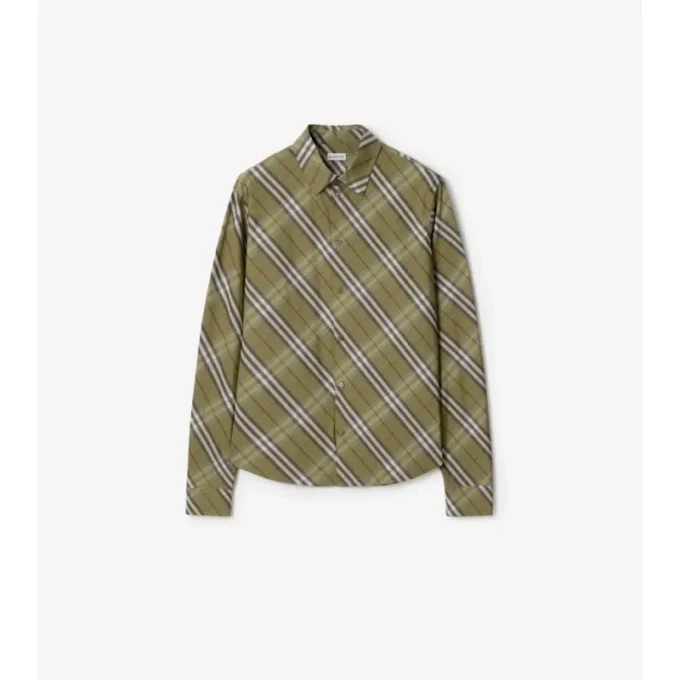 Camisa de algodón a cuadros de corte holgado
