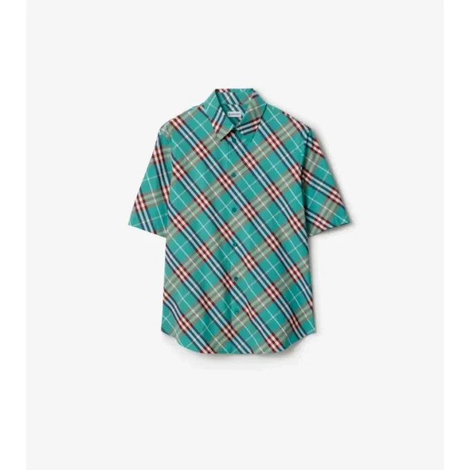 Camisa de algodón a cuadros de corte holgado