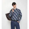 Camisa de algodón a cuadros de corte holgado
