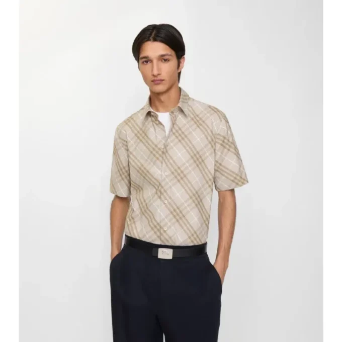 Camisa de algodón a cuadros de corte holgado