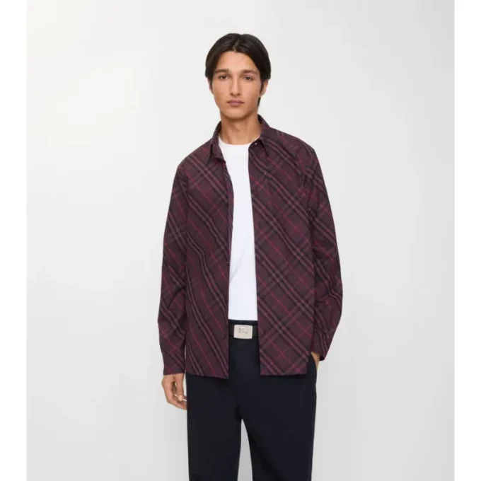 Camisa de algodón a cuadros de corte holgado