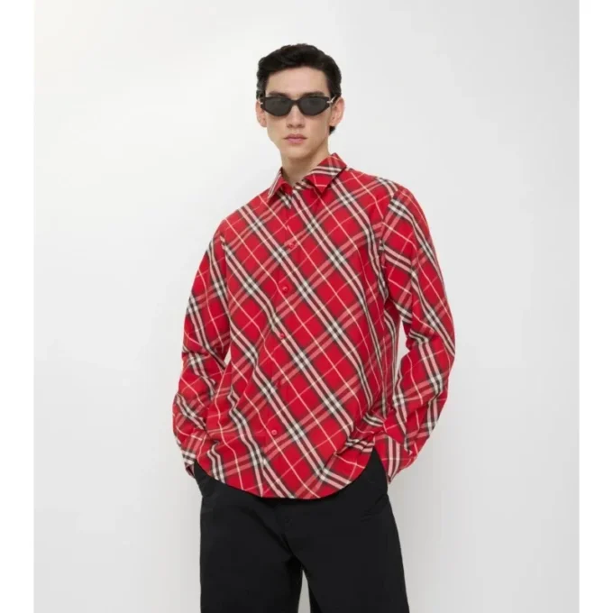 Camisa de algodón a cuadros de corte holgado