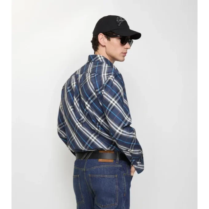Camisa de algodón a cuadros de corte holgado