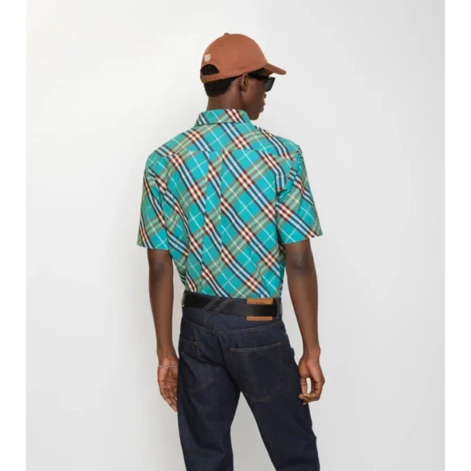 Camisa de algodón a cuadros de corte holgado
