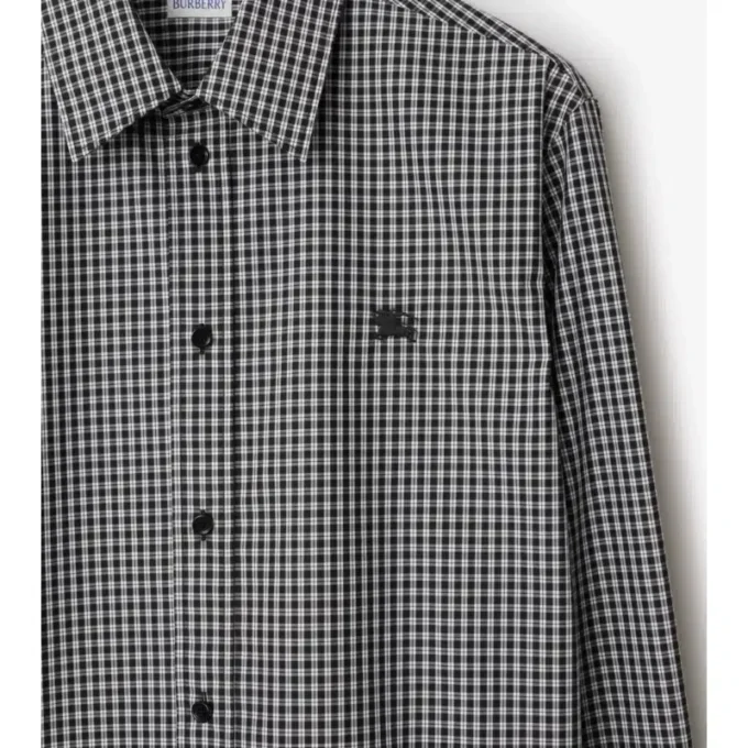 Camisa de algodón a cuadros de corte holgado