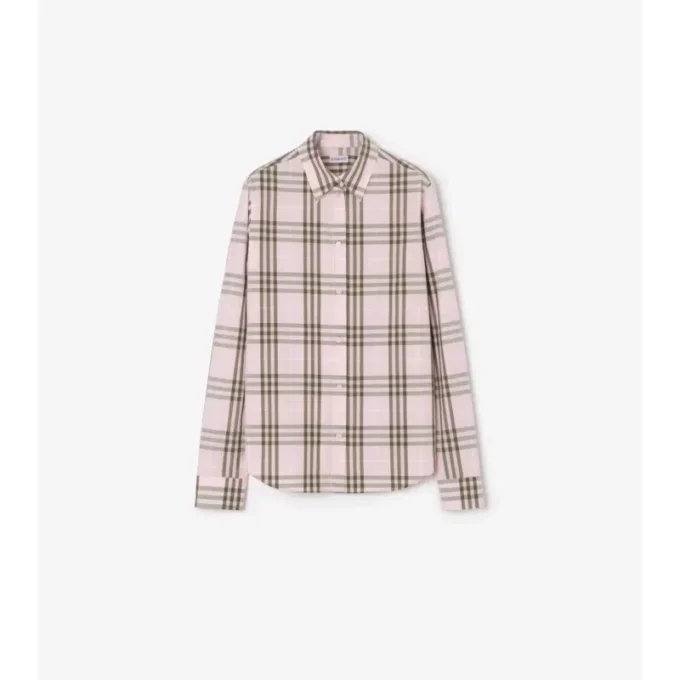 Camisa de algodón a cuadros de corte regular