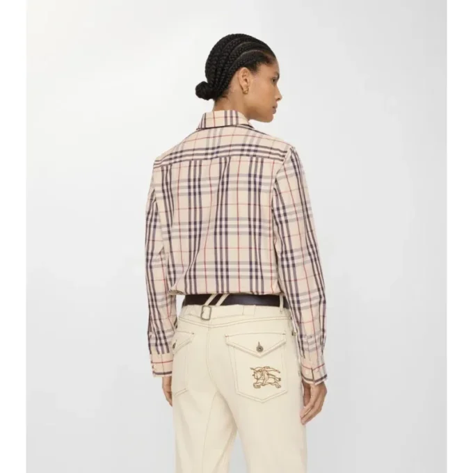 Camisa de algodón a cuadros de corte regular