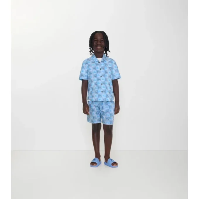 Camisa de algodón con estampado de tablero de ajedrez EKD