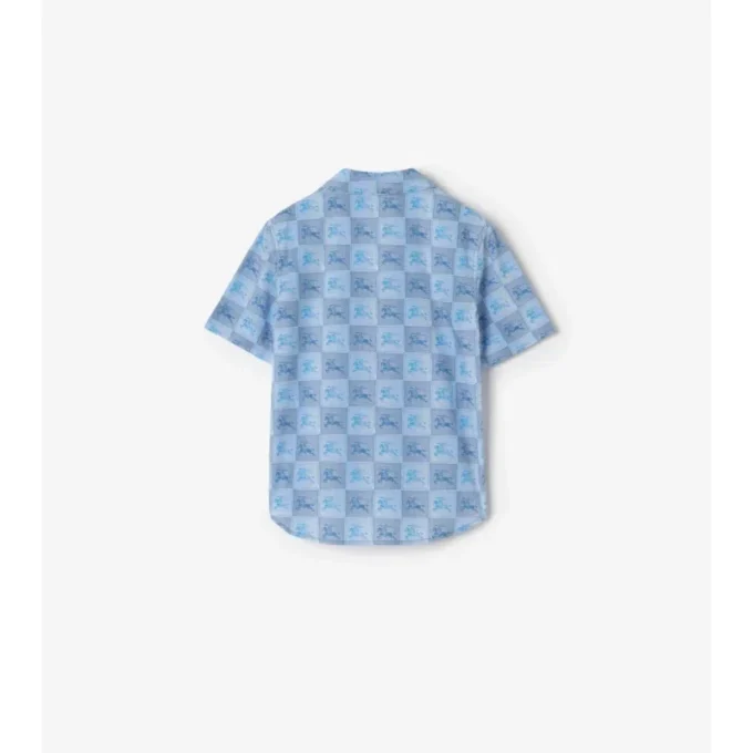 Camisa de algodón con estampado de tablero de ajedrez EKD