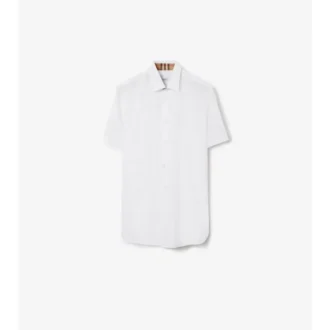 Camisa de algodón elástico de corte entallado