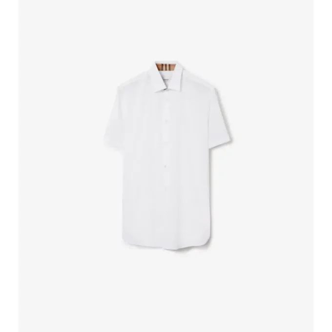 Camisa de algodón elástico de corte entallado