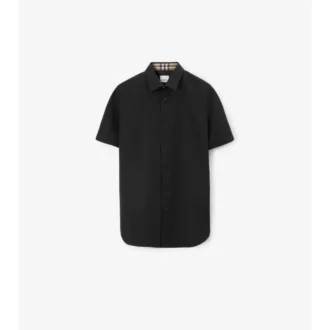Camisa de algodón elástico de corte entallado