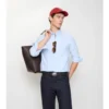Camisa de algodón Oxford de corte entallado