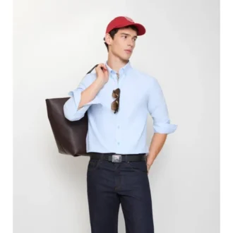 Camisa de algodón Oxford de corte entallado