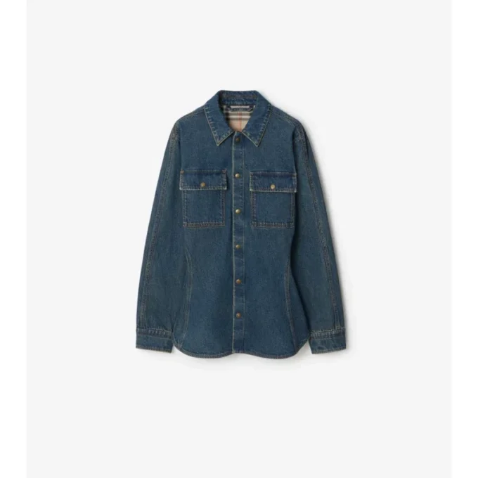 Camisa de Denim entallada y acampanada