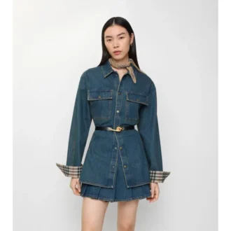 Camisa de Denim entallada y acampanada