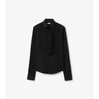 Camisa de esmoquin de algodón de corte entallado