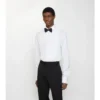 Camisa de esmoquin de algodón de corte entallado