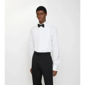 Camisa de esmoquin de algodón de corte entallado