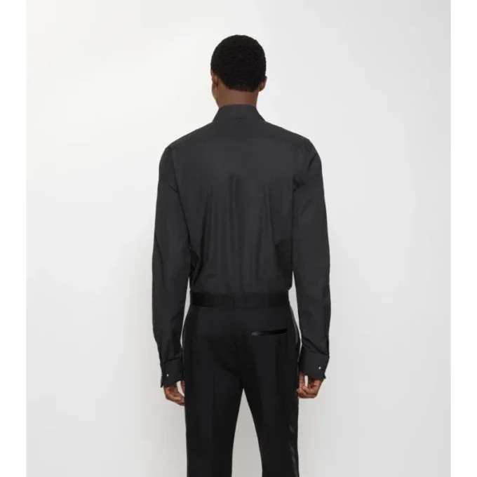 Camisa de esmoquin de algodón de corte entallado