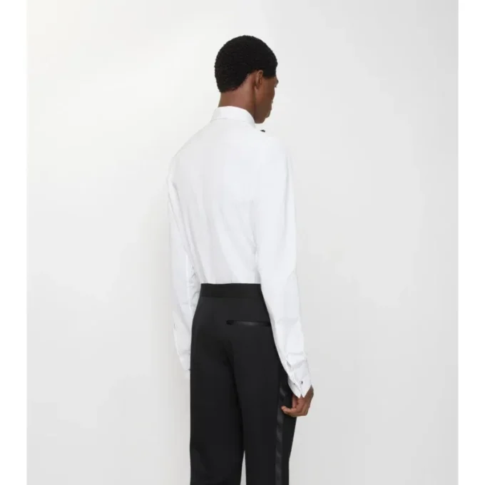 Camisa de esmoquin de algodón de corte entallado