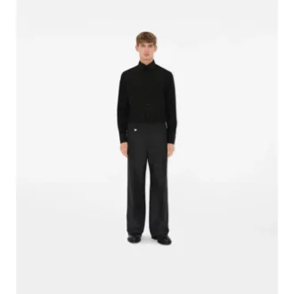 Camisa de esmoquin de algodón y seda de corte entallado