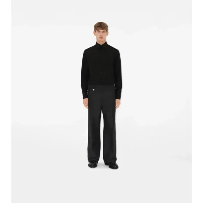 Camisa de esmoquin de algodón y seda de corte entallado