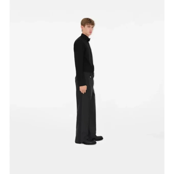 Camisa de esmoquin de algodón y seda de corte entallado