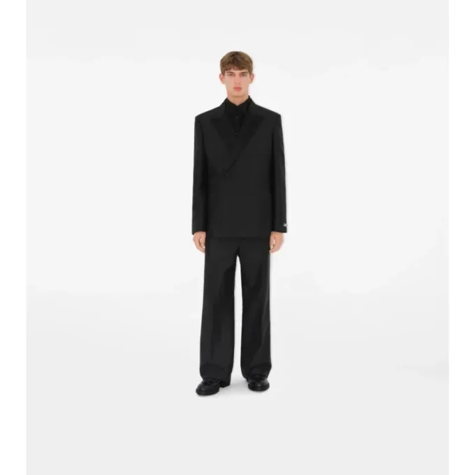 Camisa de esmoquin de algodón y seda de corte entallado