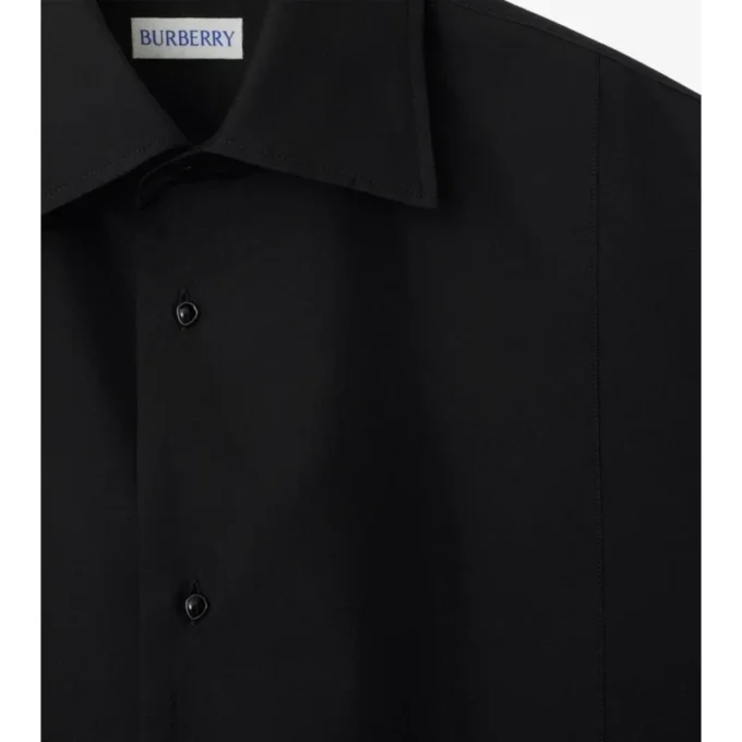 Camisa de esmoquin de algodón y seda de corte entallado