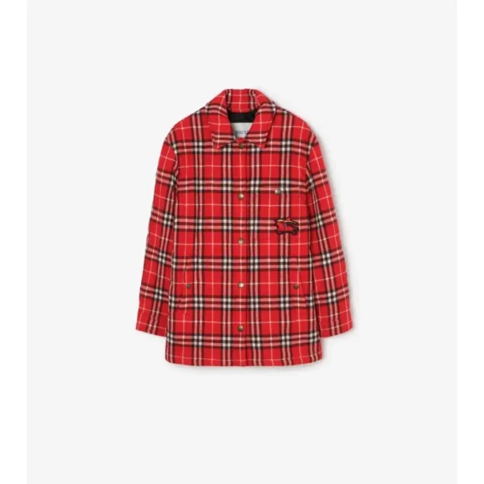 Camisa de lana con estampado de cuadros