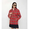 Camisa de lana con estampado de cuadros