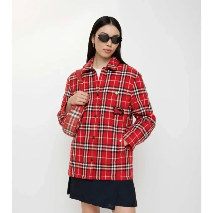 Camisa de lana con estampado de cuadros