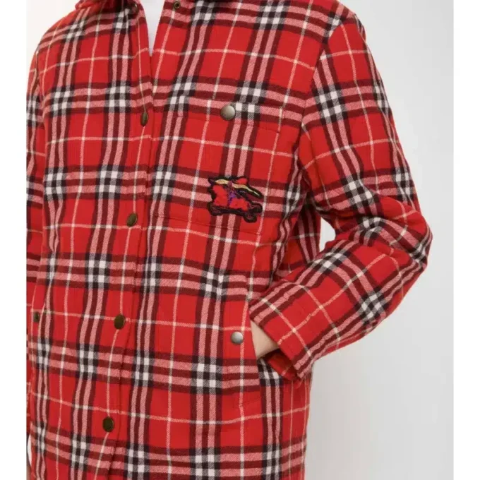 Camisa de lana con estampado de cuadros