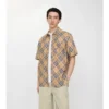 Camisa de lino a cuadros de corte holgado