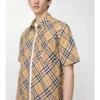 Camisa de lino a cuadros de corte holgado
