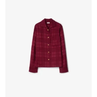 Camisa de pijama de seda a cuadros