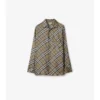 Camisa de pijama de seda a cuadros