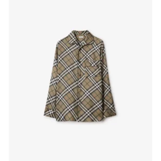 Camisa de pijama de seda a cuadros