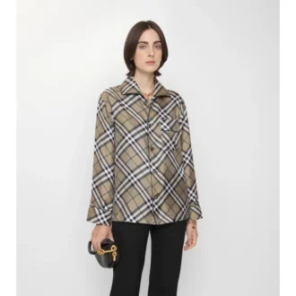 Camisa de pijama de seda a cuadros