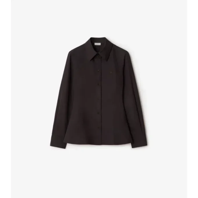 Camisa de popelín de algodón de corte entallado