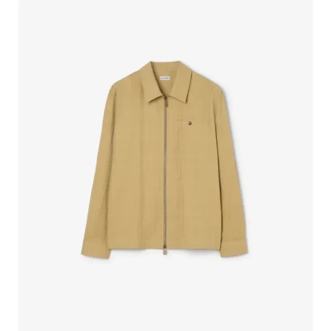 Camisa oversize de algodón a cuadros con cremallera