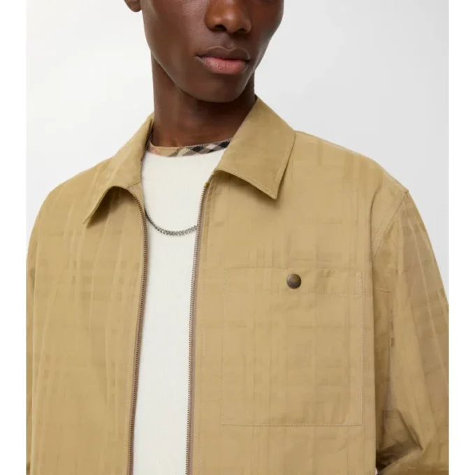Camisa oversize de algodón a cuadros con cremallera