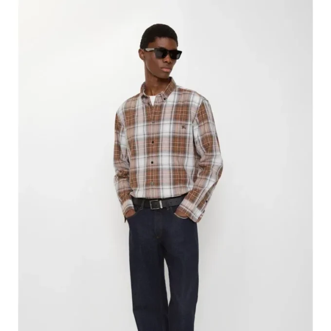 Camisas de algodón con estampado de cuadros Madras