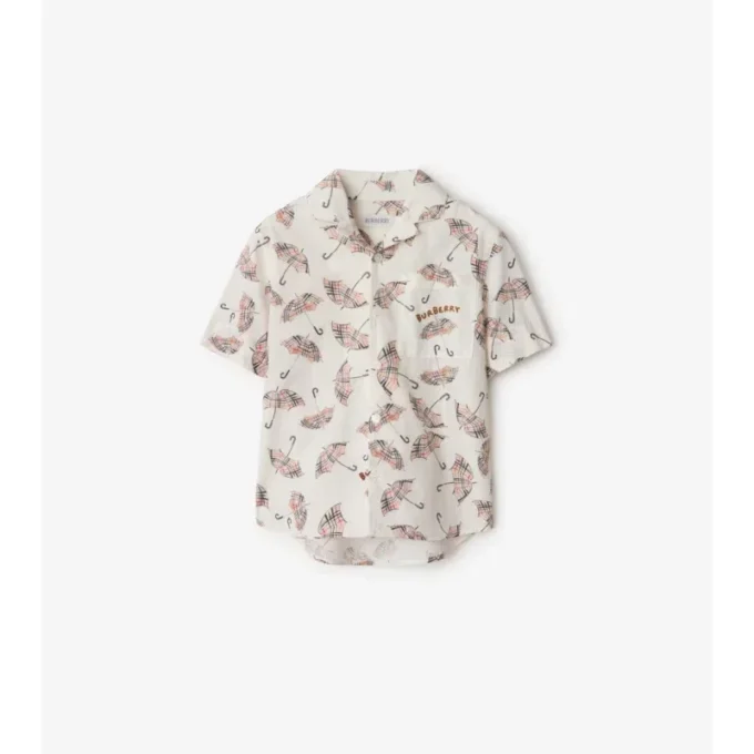 Camisas de algodón con estampado de paraguas
