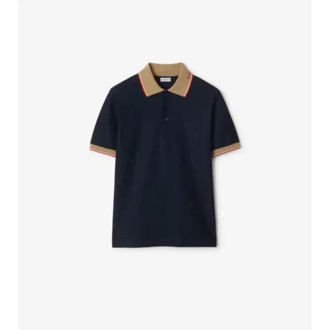 Camisas de algodón con logotipo en el cuello