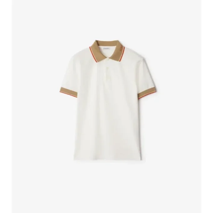 Camisas de algodón con logotipo en el cuello