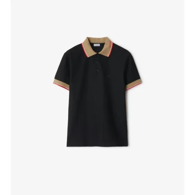 Camisas de algodón con logotipo en el cuello