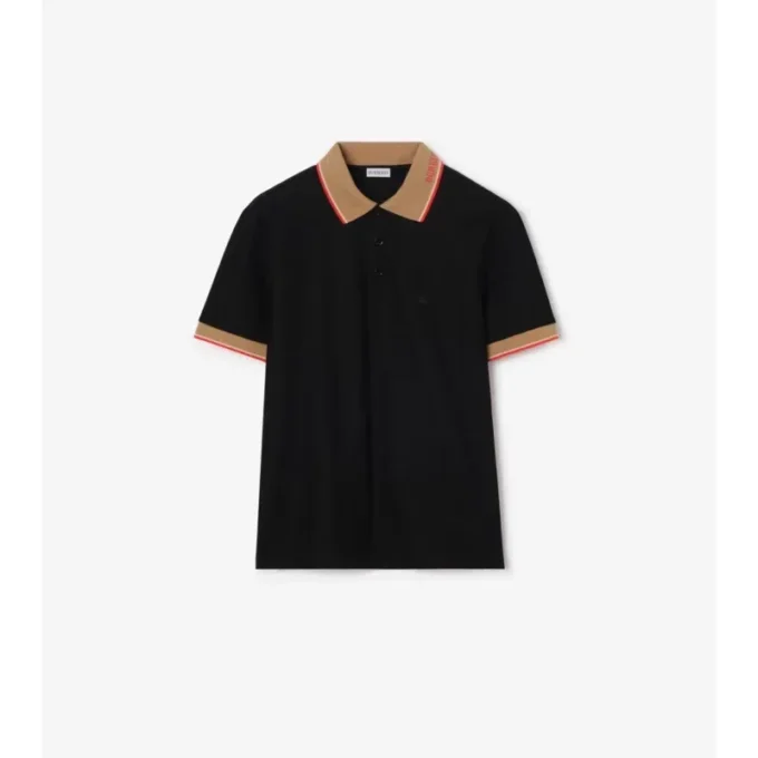Camisas de algodón con logotipo en el cuello