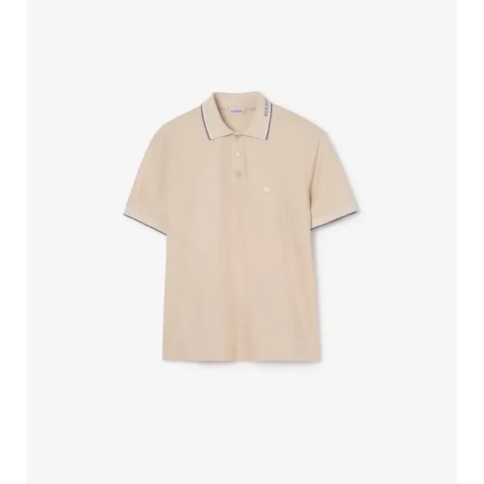 Camisas de algodón con logotipo en el cuello